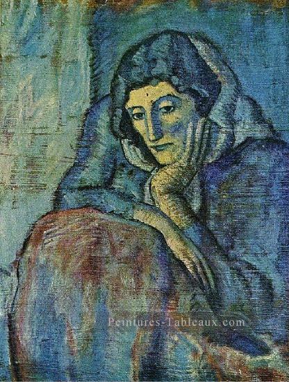 Femme en bleu 1901 Cubisme Peintures à l'huile